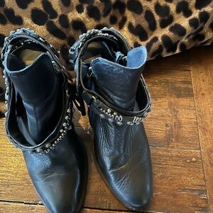 Dolce Vita Black Ankle Boots with Silver Accents